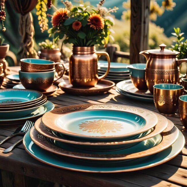 Eko zastawa stołowa w stylu boho